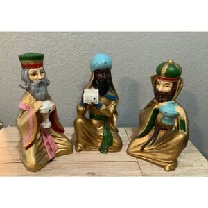 Vintage ARDCO Japan Paper Mache Christmas Nativity 3 Kings Wise Men